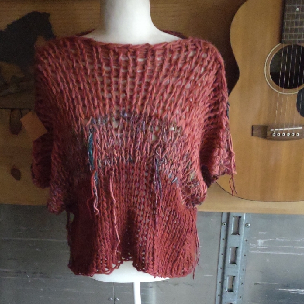 Colorful Unique Handknit Top